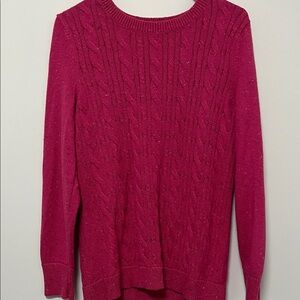 Talbots Vibrant Pink Cable Knit Sweater
